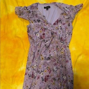 Purple floral floor length dress